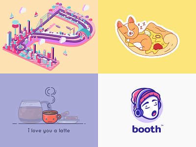 Best of 2018 3d animal character colorful cute dog fun funny happy illustration isometric love lovely