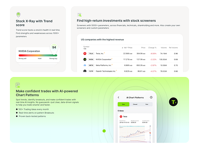 Trendhunt - features bento crypto design features grid inarastudio inspiration landing page stock trend ui web web3 website