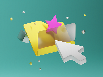Favorites folder 3d arrow blender blender3d folder glass graphic design pointer yellow