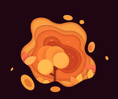 Autumn autumn branding cut style foliage graphic design illustration paper cut style style vector