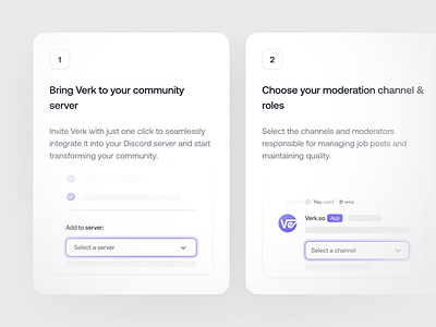 Verk setup guide – Card-based bot cards discord features figma guide landing page saas set up setup setup process ui ui design ux website