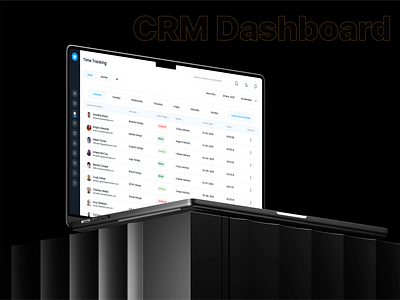 CRM - Admin Panel Time Tracking Page add new customer admin dashboard automation crm adim panel crm dashboard crm software customer list customer management customer settings customer work tracking dashboard design desing inspiration enterprise software popup product design table design time tracking ui ux user interface design webapp