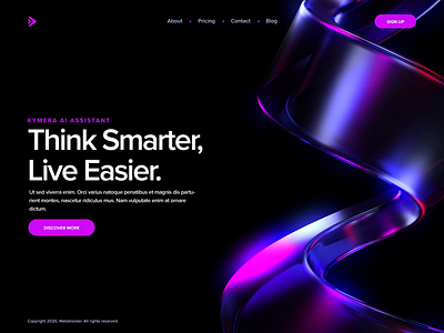 Kymera AI - III 3d 3d animation ai ai assistant animation cover glass kymera loop reflection render web design web3 webshocker website