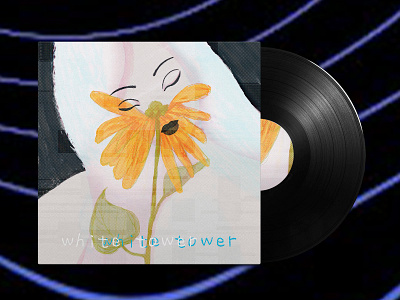 白塔 - Album cover art album cover art design girl graphic design illustration music