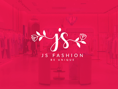 JS Fashion logo cotton design fashion graphic design logo pink slick