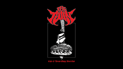 The Twin black blackletter brand branding cafe custom design graphic heavy identity illustration knife lettering merch metal red snadwich stipple tee typography