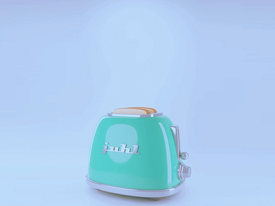 Toasty Pop-Up - Clean 3D Design 3d 3d art 3d art work 3d design animation blue clean design digital artwork graphic design kitchen kitchen element light blue background motion graphics playful pop up simple design toast toaster