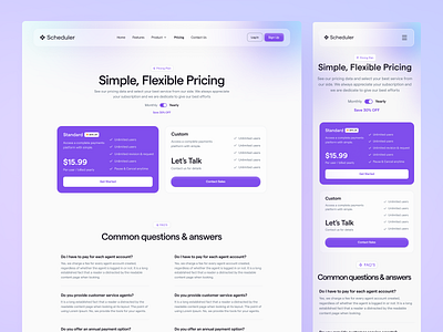 Schedulr - CRM Pricing Plan Page automation billing design business crm crm plan​ design design inspirations plans price tags pricing cards pricing page ui pricing plan pricing table saas pricing subscription ui ui design ui trends ux website