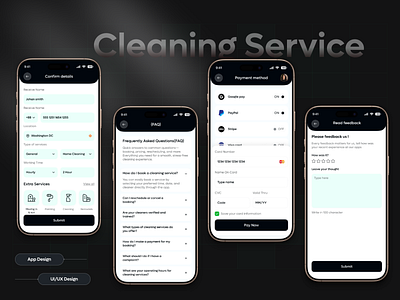 Cleaning Service Mobile App category page cleaning services mobile app confirm details faqs fast clean service get appointment hasslefree cleaning home cleaning app homecareonthego maid booking app mobile app mobile app design mobile cleaning solutions payment method professional cleaner app read feedback sign up smart cleaning sparklingclean app tapas das
