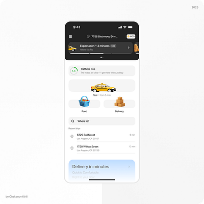 Delivery Servises 3d app design mobile ui