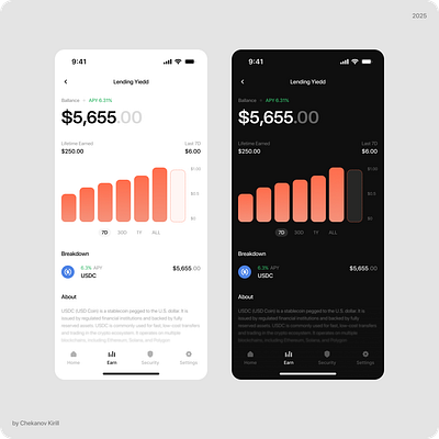 Wallet Earn app design fintech mobile ui