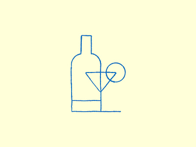 "Sunset on the Beach" - abstract line illustration. abstract bar blue bottle cocktail contemporary design drawing editorial geometric glass graphic design illustration line art minimalist modern simplicity sketch sunset wine