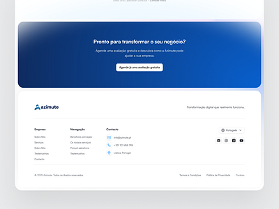 Azimute – Website footer design clean clean layout figma footer landing page saas salesforce ui uidesign ux uxdesign web page website