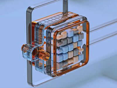 Interlocking Cubes - Layered 3D Structure 3d art 3d artwork 3d cubes 3d design 3d mini cubes 3d model 3d render 3d technology art artistic design artwork creative cubes graphic design mechanism mini cubes miniature structure tech technology