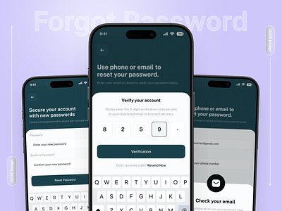 Forgot Password UIUX 2fa create account find account forgot password forgot password flow ios app design login form login signup minimal mobile app onboarding registration reset password sign in sign up sign up page two factor verification ui ux