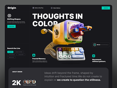The Origin Website Design 3d abstract amazing app blender corporate creative dark design dynamic illustration ui uiux webdesign website