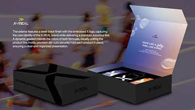 X-REAL Sports Brand Box Packaging Design branding graphic design packaging design
