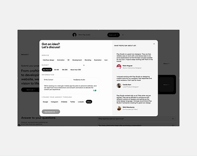 Website Modal Design 3d animation design interaction minimal modal ui ux website