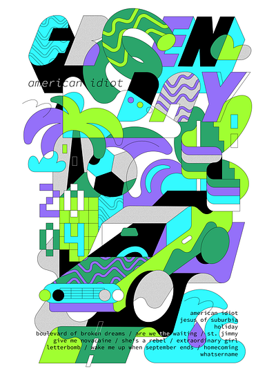 Green Day / Typography architecture car city greenday lettering musicposter poster transport typographicposter typography