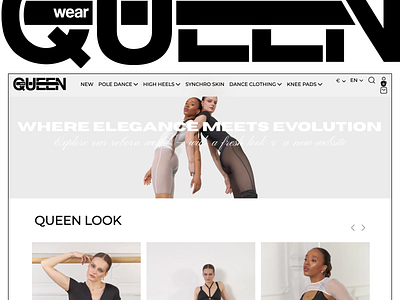 Queenwear | Website Redesign branding dance design ecommerce high heels online shop ui ux wear website