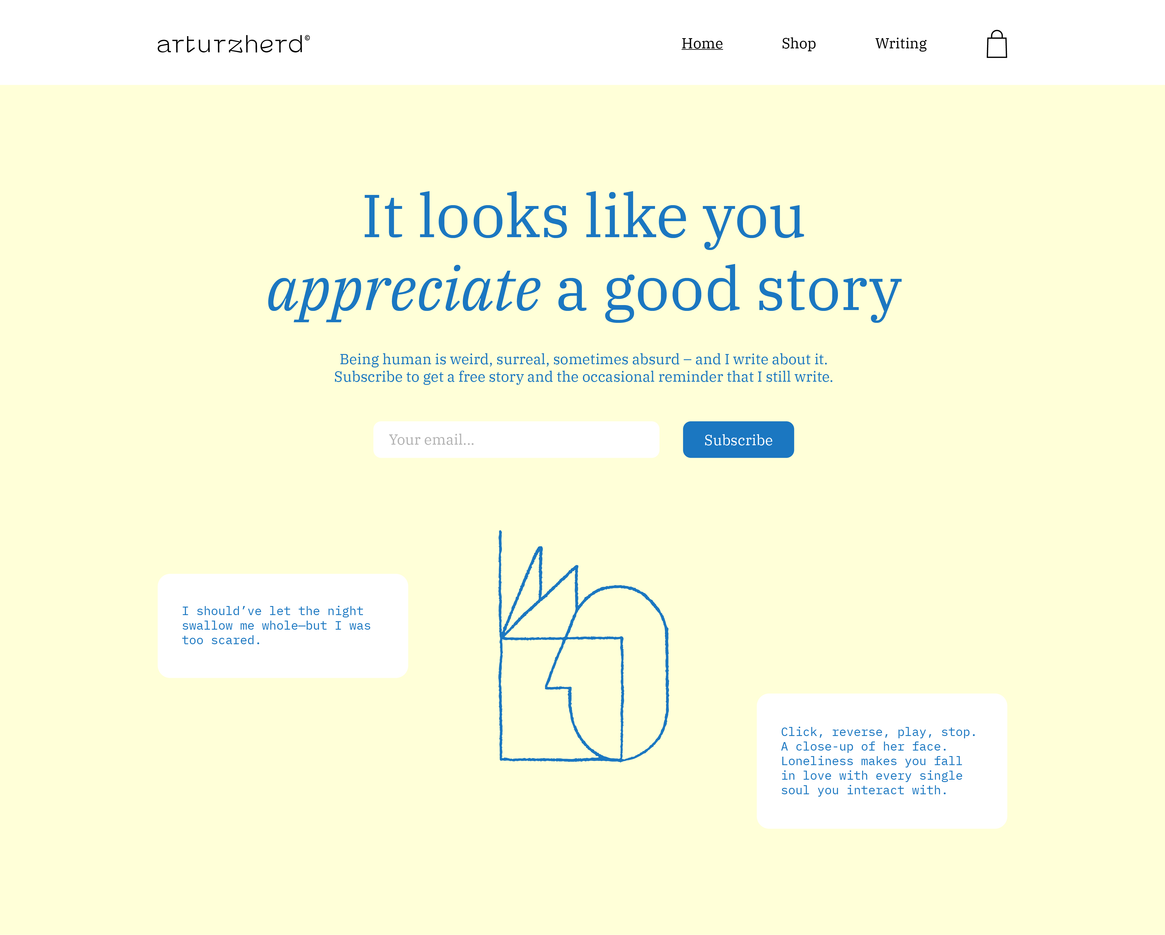 Minimalist Website Hero Section & Animated Line Art Illustration abstract animation blog branding design hero section homepage illustration landing page line art minimalist minimalist ui modern personal simplicity ui ux web website writer