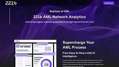 221b - AML Network Analytics branding graphic design logo motion graphics ui