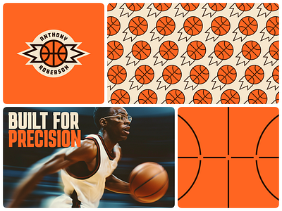 Visual Direction for Anthony Roberson athlete badge ball basketball branding dunk energy force game logo logomark momentum motion pattern power sports strength
