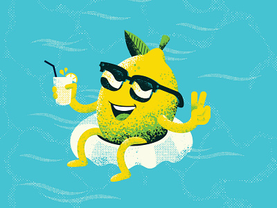 Easy Time lemon lemonade peace pool riso sunglasses swimming texture