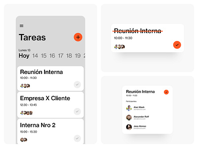 Task App app design minimal mobile motion orange simple task ui