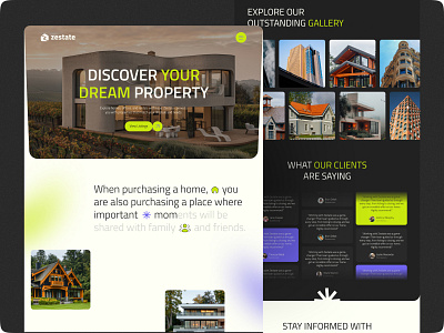 Zestate - Real-estate website design home landing page real estate ui ux web design webpage website