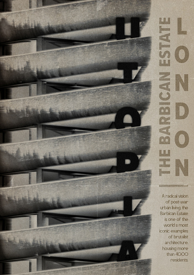 Brutalist Architecture Poster about The Barbican Estate architecture brutalism brutalist design graphic design graphic designer poster poster design