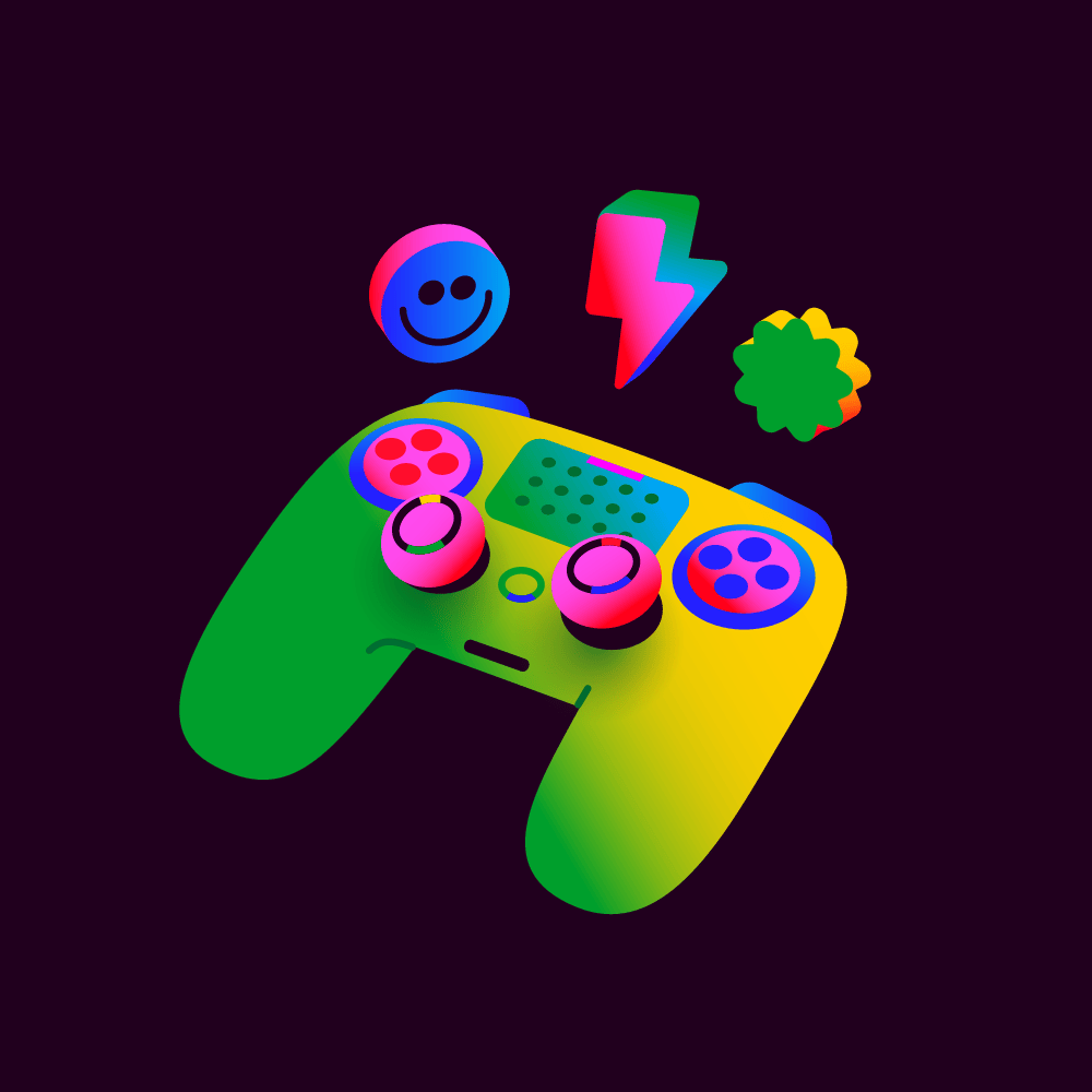 Play animation design game graphic design illustration motion graphics rive vector videogame