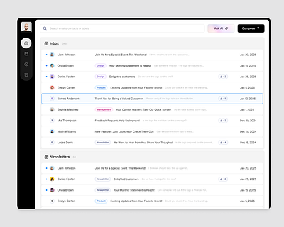 Email app dashboard inbox composer email email app email dashboard email design email marketing email newsletter email template gmail inbox webapp