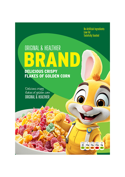 Original & Healthier Cereal Box Packaging fun breakfast product