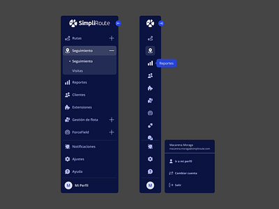 Platform Sidebar [Español] desktop navigation menu product design sidebar