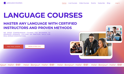 Language Courses Multi-page Website Designed Template Wix Studio animation web design wix wix studio