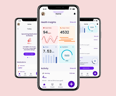 Stride - Health and Performance Monitoring App card design health health metrics health monitoring health tracking mobile app product design sport tracking tracking tracking app ui ui cards ux ux design uxui workout