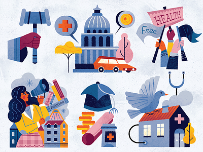 The Politics of Healthcare - Illustration Assets abstract adobe illustrator assets business corporate demonstration design editorial expenses geometric graphic design hands illustration medical pattern pharma politics school typography vector