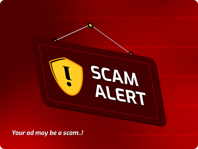 Scam alert alert banner brand branding escroc exo google fonts graphic design illustration illustrator ai isonc designer photoshop psd placard poster print designer red ui scam scamer senior designer stop typo typography ui ux designer