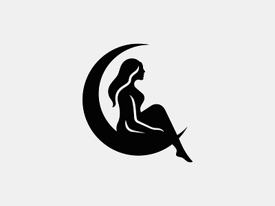 LOGOTYPE - MOON - WOMAN branding design graphic design icon identity illustration logo luxury marks moon night stars symbol ui woman women