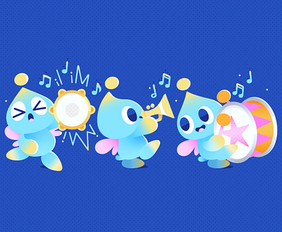 Chao Band chao digital art digital illustration illustration kids illustration sonic vector vector illustration