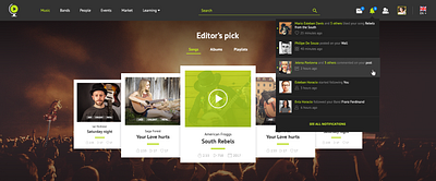 Home Page for BandPlanet branding logo ui design ux design