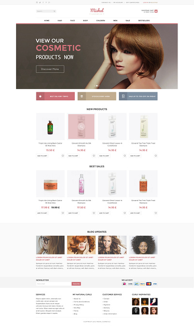 Mishal Cosmetics - Homepage beauty branding cosmetics design ui user friendly ux webdesign website